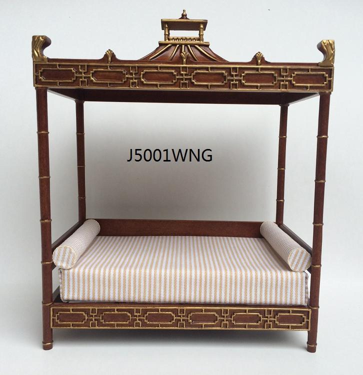 Produit miniature, référence YY05001BED, Couleur : Noyer avec détails dorés (WNG)